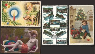 Poststück - Partie Motivkarten u.a. mit Frauen, - Briefmarken und Ansichtskarten