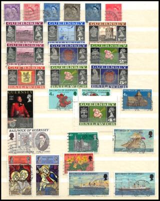 .gestempelt/** - Guernsey - Sammlung  1958/1998, - Briefmarken und Ansichtskarten