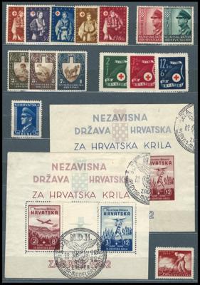 **/*/gestempelt - Partie div. Europa u.a. mit Triest Zone B - Kroatien - Jugosl. etc., - Briefmarken und Ansichtskarten