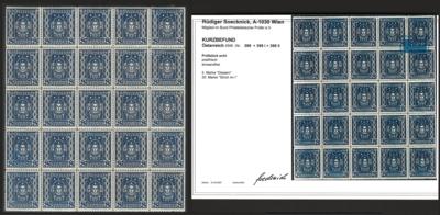 ** - Österr. Nr. 399 (25 K Frauenkopf) im 25er Block mit Plattenfehler I und II, - Stamps and postcards