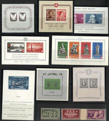 **/* - Partie Schweiz ab 1931 u.a. mit div. Blockausg., - Stamps and postcards
