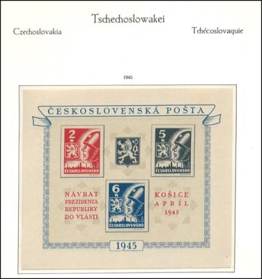 ** - Tschechoslowakei - gepflegte Sammlung  1945/1989, - Stamps and postcards