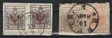 Briefstück - Österr. Nr. 3M + 4M Briefstück mit - Známky a pohlednice