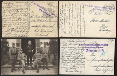 Poststück - Österr. Feldpost WK I - Spezialpartie Maschinengewehr - Abteilungen sowie GRENZSCHUTZ, - Stamps and postcards