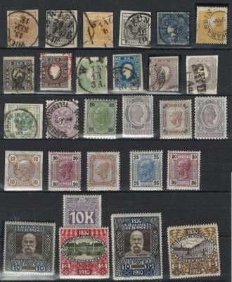.gestempelt/*/**/(*) - Sammlung Österr. Monarchie ab 1850 u.a. mit Ausg. 1908 und 1910 */**, - Briefmarken und Ansichtskarten