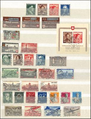 .gestempelt/** - Schweiz - Partie Dubl. u. Massenware ab Strubli ältere Ausg. verschiedene, - Briefmarken und Ansichtskarten