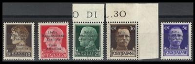 ** - Italien 1943 - Miltärpost Marken Ausg. der Kommandos an der Atlantischen Küste (Bordeaux) Mi. Nr. 6, - Známky a pohlednice