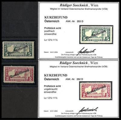 **/* - Österr. Nr. 252D * und 253D ** - je mit Kurzbefund Soecknick, - Briefmarken und Ansichtskarten