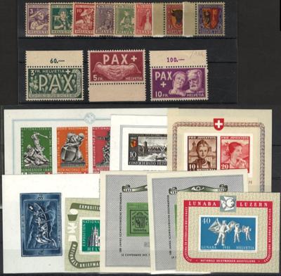 **/* - Sammlung Schweiz ca. 1862/1963 u.a. mit div. Bl., - Známky a pohlednice