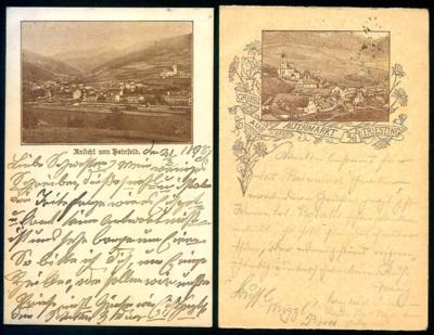 Poststück - 2 AK ais Hainfeld bzw. Altenmarkt/Triesting im Stil der Vorläuferkarten aus 1898, - Známky a pohlednice