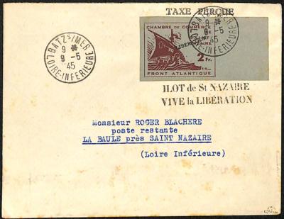 Poststück . D. Bes. Frankreich - St. Nazaire Nr. 2U mit L1 "Liberation", - Francobolli e cartoline
