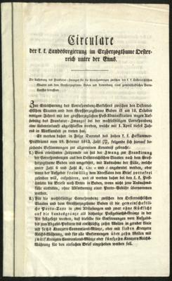 Poststück - Österr. Monarchie 1843 - Circulare - Známky a pohlednice
