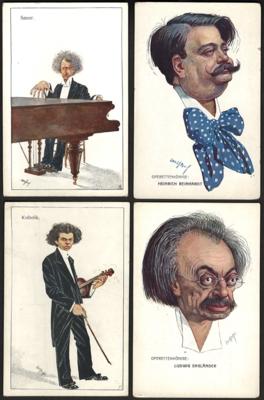 Poststück - Partie Motivkarten "Musiker" u.a. mit div. Carl Josef, - Briefmarken und Ansichtskarten