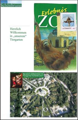 Poststück - Sammlung/Dokumentation Schönbrunner Tiergarten von der Monarchie mit historischen AK bis in die Jetztzeit, - Francobolli e cartoline