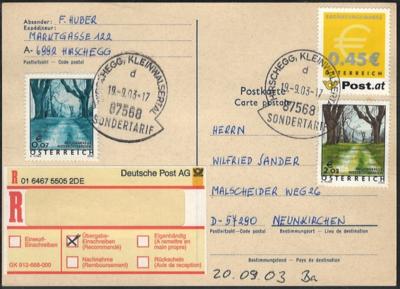 Poststück - Sammlung Österr. Freimarken, - Známky a pohlednice