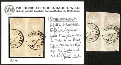 .gestempelt/Briefstück - Nr. 29 d bräunlichlila im Viererblock, - Známky a pohlednice