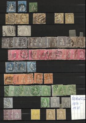 .gestempelt/*/Briefstück - Partie Dubl. Schweiz 1854/1978 - meist mehrf., - Briefmarken und Ansichtskarten