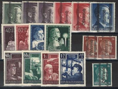 **/*/gestempelt - Partie Österr. ca. 1945/1965, - Stamps and postcards