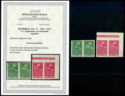 ** - Österr. Monarchie Nr. 178U/179U im waagrechten Paar, - Stamps and postcards