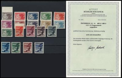 **/(*) - Österr. Nr. 468U/86U (Flugpostserie 1925/30 ohne den Wert zu 10S), - Stamps and postcards