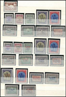** - Sammlung Grönland ab 1945 u.a. mit Nr. 8/16, - Francobolli e cartoline