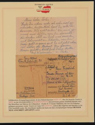 Poststück - 23 Belege an und von Österreichern in Gefangenschaft in den USA 1945, - Francobolli e cartoline