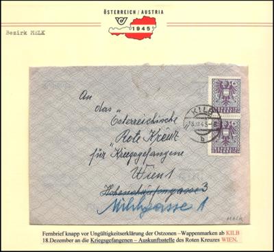 Poststück - Belege Rotes Kreuz im Umbruchjahr 1945 Frankaturen meist Österr. Posthorn, - Stamps and postcards