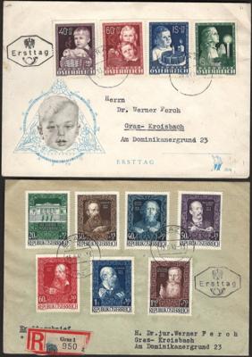Poststück/Briefstück - Partie Poststücke Österr. ab 1945 mit FDCs, - Francobolli e cartoline