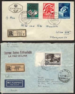 Poststück/Briefstück - Partie Poststücke Österr. ca. 1948/1959 mit viel Ersttagsbelegen, - Stamps and postcards
