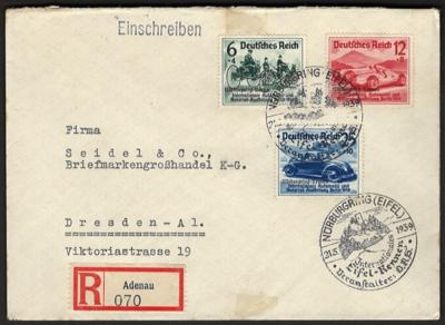Poststück - D.Reich Nr. 695/97 auf Rekobrief mit Sonderstpl. vom Nürburgring /21.5., - Stamps and postcards