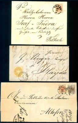 Poststück - Iglau 12 Poststück mit Frank. aus 1850/64 m. g. E., - Stamps and postcards