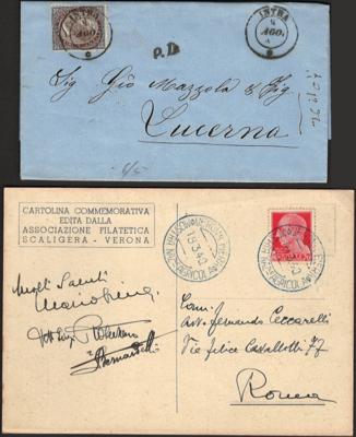 Poststück - Italien - reichhaltige Partie meist Bedarfspost aus ca. 1870/1940, - Briefmarken und Ansichtskarten