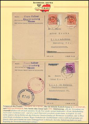 Poststück - Kärnten 1945 - über 50 Belege, - Stamps and postcards