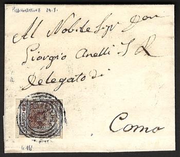 Poststück - Lombardei Nr. 4HI auf - Briefmarken und Ansichtskarten