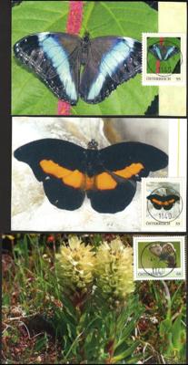 Poststück - Motivsammlung Schmetterlinge auf AK mit Motivanalogen Marken, - Francobolli e cartoline