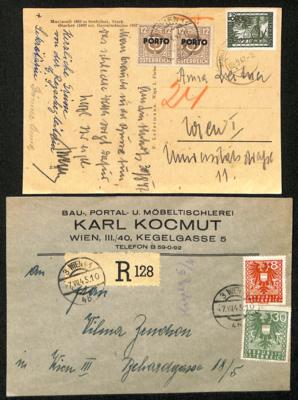Poststück - Österr. 1945/1947 - 29 meist Reko- bzw. Zensurbriefe, - Stamps and postcards