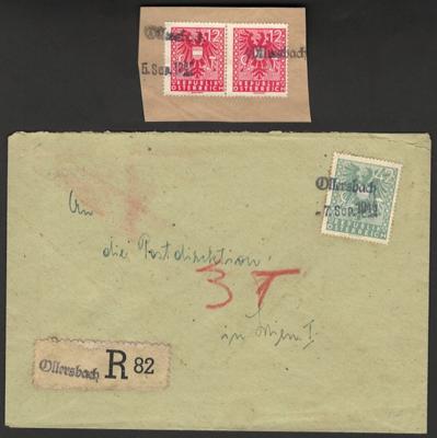 Poststück - Österr. 1945 - Stempelprovisorium "OLLERSBACH" vom 7.9. 1945 mit 42 Pfg. Wappen, - Francobolli e cartoline