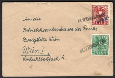 Poststück - Österr. 1945 - Stempelprovisorium von POTTENBRUNN (Großbuchstaben) auf Kuvert vom 14.7. 1945, - Francobolli e cartoline