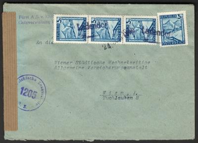 Poststück - Österr. 1946 - Stempelprovisorium von LADENDORF auf zweisietig geöffnetem Brief nach Wien, - Stamps and postcards