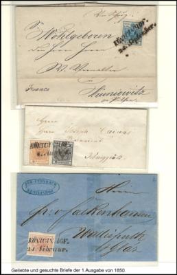 Poststück - Österr. Ausg. 1850 - 3 attraktive - Stamps and postcards