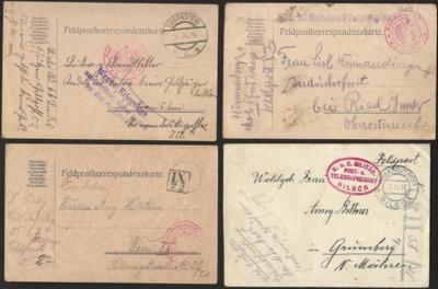 Poststück - Österr. Feldpost WK I - Festung Przemysl - 3 Karten mit Stempel der Postbergunsstelle Brünn, - Stamps and postcards