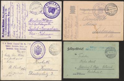 Poststück - Österr. Feldpost WK I - Partie Feldpost österr. Einheiten die über D. Feldpost befördert wurden, - Stamps and postcards