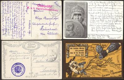 Poststück - österr. Feldpost WK I - Partie Telegraphen- und Radioeinheiten, - Stamps and postcards