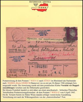 Poststück - Österreich WIEN VII (Neubau) 70 Belegee aus 1945, - Stamps and postcards