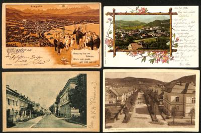 Poststück - Partie AK Österr. u.a. mit Bregenz - Gloggnitz - Ried - Berndorf etc., - Briefmarken und Ansichtskarten