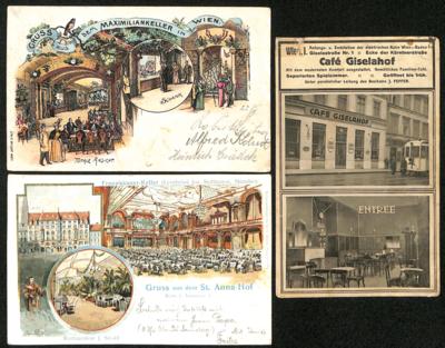 Poststück - Partie AK Wien ab ca. 1897u.a. mit div. Gasthäusern, - Francobolli e cartoline