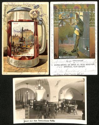 Poststück - Partie AK Wien u.a. mit etwas Wirtshäusern, - Briefmarken und Ansichtskarten