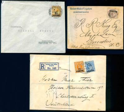 Poststück - Partie britische Post aus Constantinopel bzw. Smyrna 12 Belege nach USA, - Briefmarken und Ansichtskarten