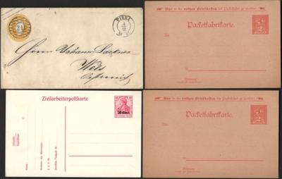 Poststück - Partie Ganzsachen div. Deutschland bis 1945 u.a. mit altd. Staaten - Private Stadtpost - Bahnpost - Rohrpost, - Známky a pohlednice