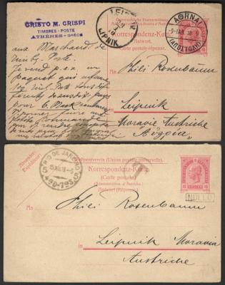 Poststück - Partie Ganzsachen meist Österr. Monarchie u.a. mit Antwortkarte aus Rio de Janeiro 1908 und Athen 1910, - Známky a pohlednice